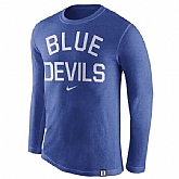 Duke Blue Devils Nike Conviction Long Sleeve Tri-Blend WEM T-Shirt - Heather Royal,baseball caps,new era cap wholesale,wholesale hats